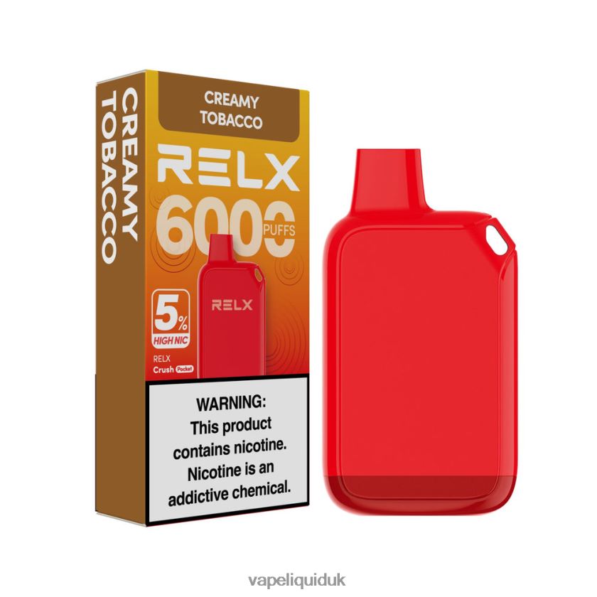 Vape Flavors UK - RELX Crush Pocket 6000 5% High Nic Creamy Tobacco X06DD028