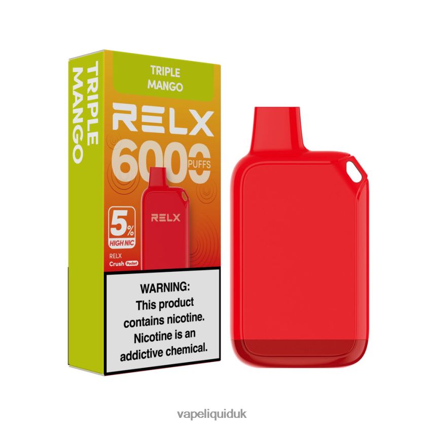 Vape Liquid - RELX Crush Pocket 6000 5% High Nic Triple Mango X06DD026