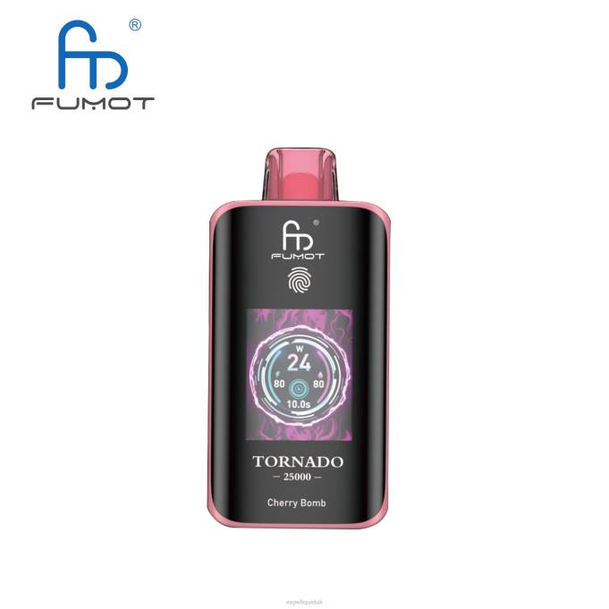 Vape Flavors UK - Cherry Bomb Fumot Tornado 25000 Disposable Vape 8LH64
