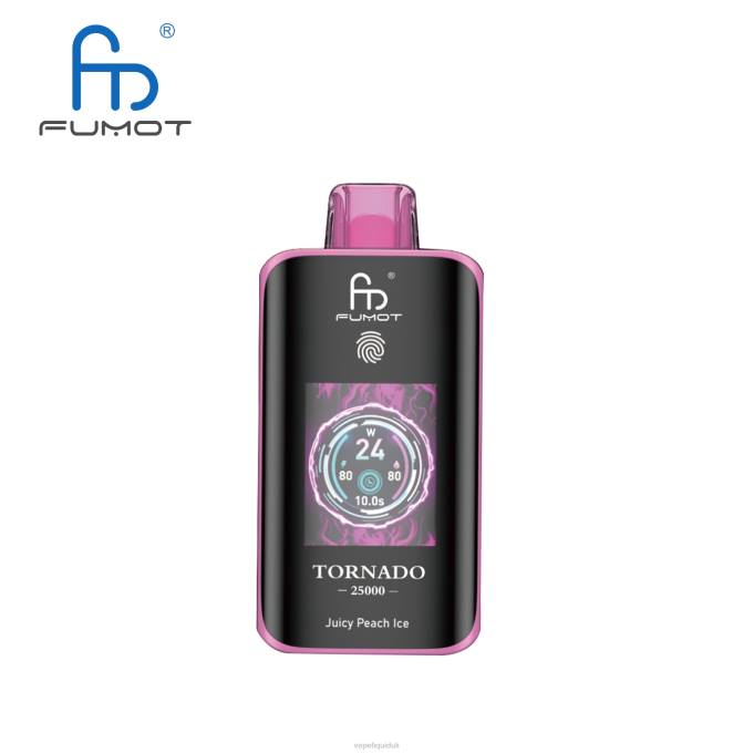 Vape Juice - Juicy Peach Ice Fumot Tornado 25000 Disposable Vape 8LH67