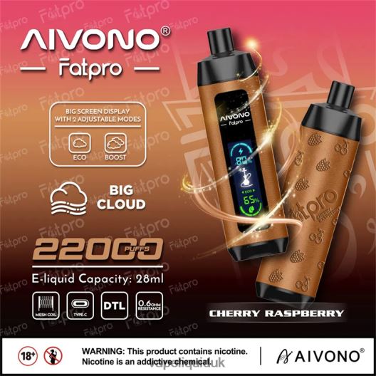 Vape Flavors UK - Aivono Fatpro 22000 Cherry Raspberry 00N8Z24