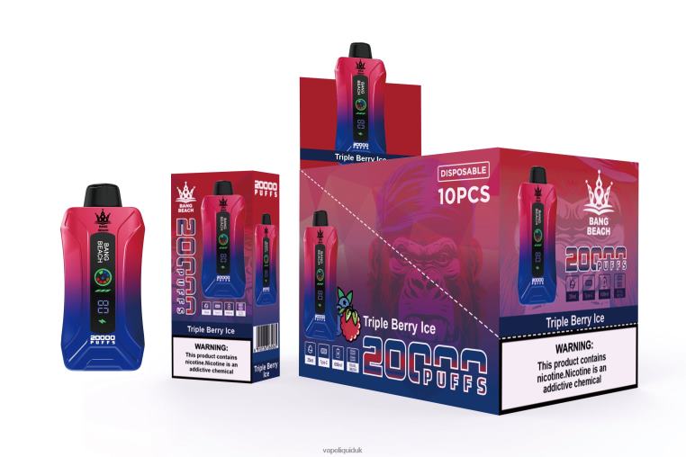 Vape Flavors UK - Bang Beach 20000 Puffs Smart Screen Vape Triple Berry Ice RFJZP8