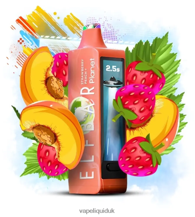 Vape Flavors UK - Elf Bar Planet 25000 Strawberry Peach 2DF8Z28
