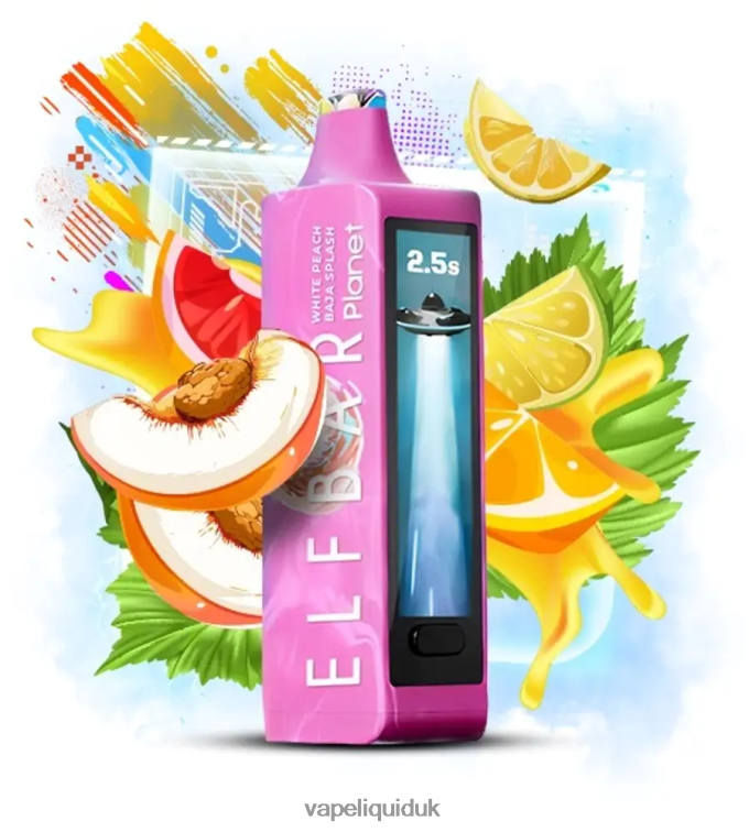 Vape Flavors UK - Elf Bar Planet 25000 White Peach Baja Splash 2DF8Z20