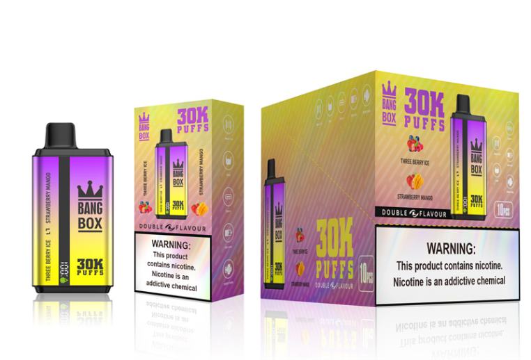 Vape Juice - Bang Box 30000 Puffs Dual Flavors Three Berry Ice & Strawberry Mango RFJZP67