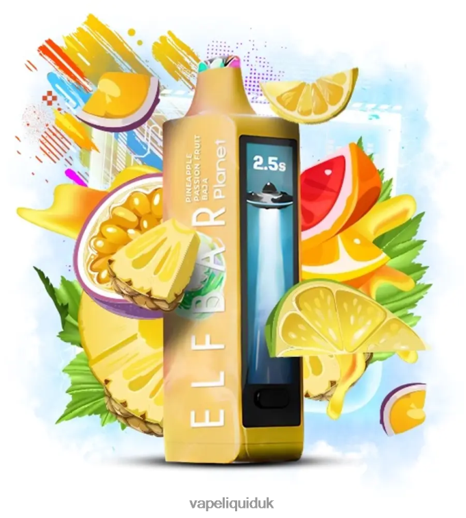Vape Juice - Elf Bar Planet 25000 Pineapple Passion Fruit Baja 2DF8Z27