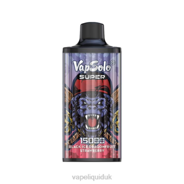 Vape Juice - Vapsolo SUPER Disposable Vape Black Ice Drangofruit Strawberry LJXZ125