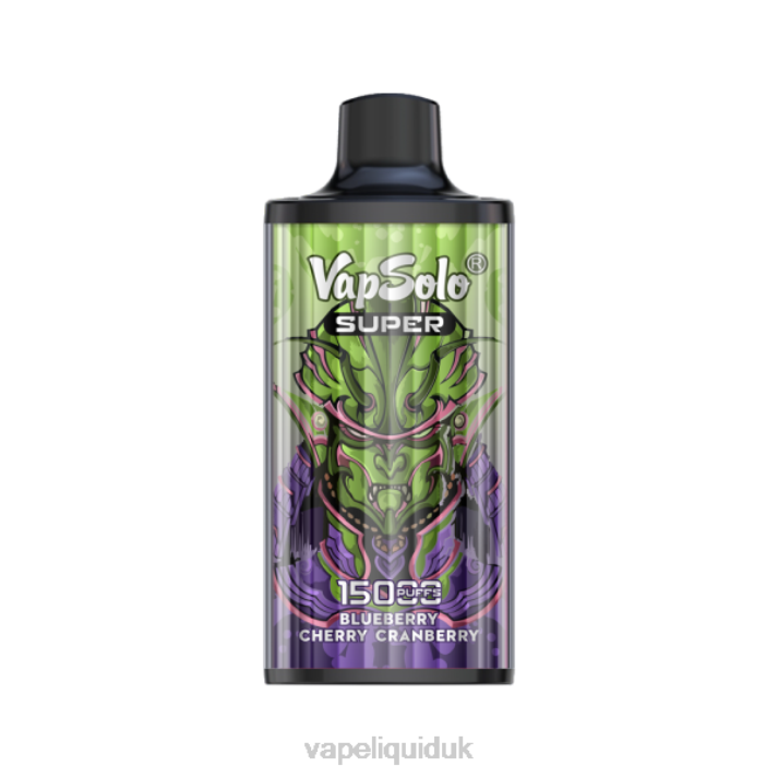 Vape Juice - Vapsolo SUPER Disposable Vape Blueberry Cherry Cranberry LJXZ128