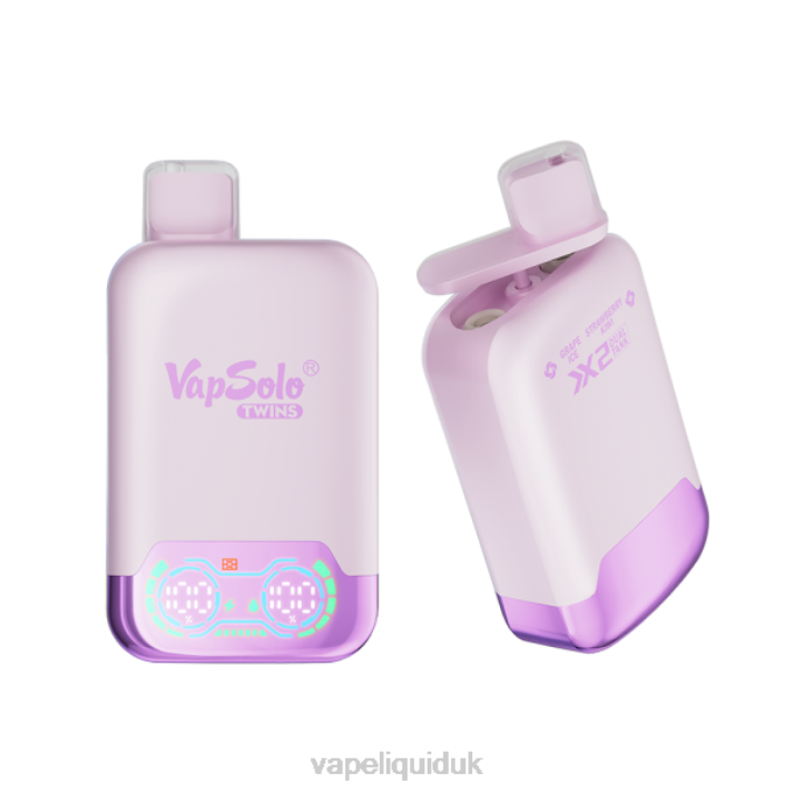 Vape Juice - Vapsolo TWINS Disposable Vape Grape Ice & Strawberry Kiwi LJXZ140