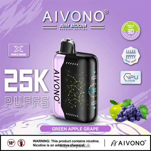 Vape Liquid - Aivono AIM BOOM 25000 Green Apple Grape 00N8Z2346