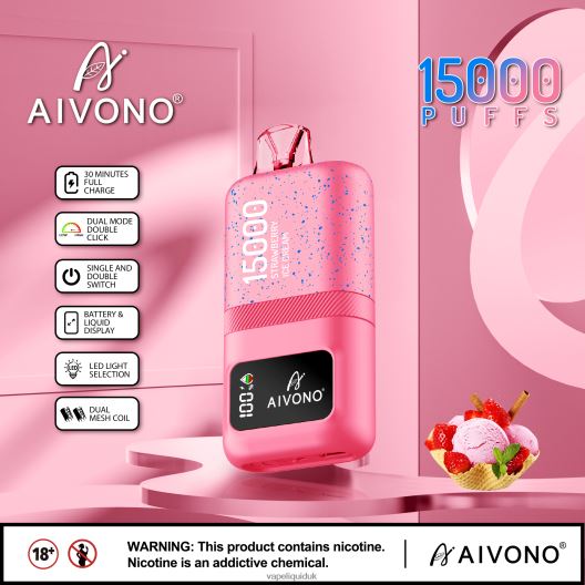 Vape Liquid - Aivono AIM magic 15000 Strawberry Ice Cream 00N8Z266