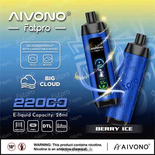 Vape Liquid - Aivono Fatpro 22000 Berry Ice 00N8Z210