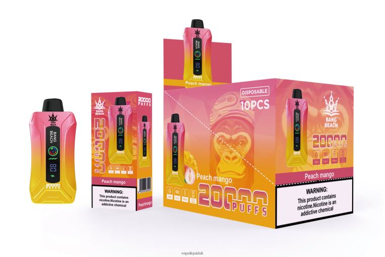 Vape Liquid - Bang Beach 20000 Puffs Smart Screen Vape Peach Mango RFJZP2