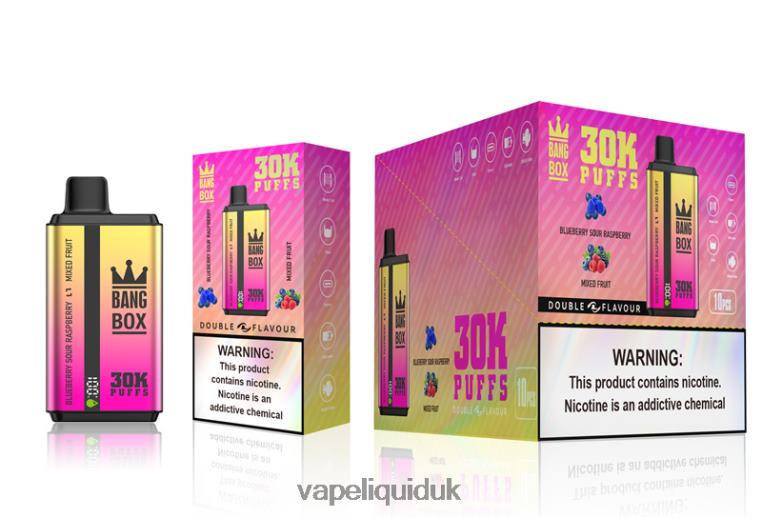 Vape Liquid - Bang Box 30000 Puffs Dual Flavors Blueberry Sour Raspberry & Mixed Fruit RFJZP66