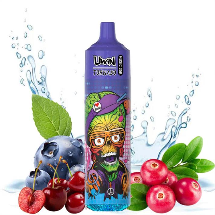 Vape Liquid - Blueberry Cherry Cranberry UWIN CRYSTAL 35K DISPOSABLE VAPE 2LLR26