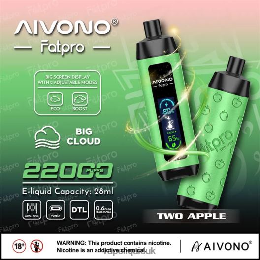 Vape UK - Aivono Fatpro 22000 Two Apple 00N8Z21