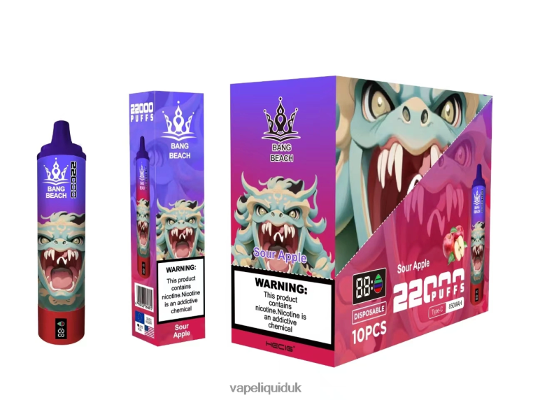 Vape UK - Bang Beach 22000 Puffs Smart Screen Sour Apple RFJZP13