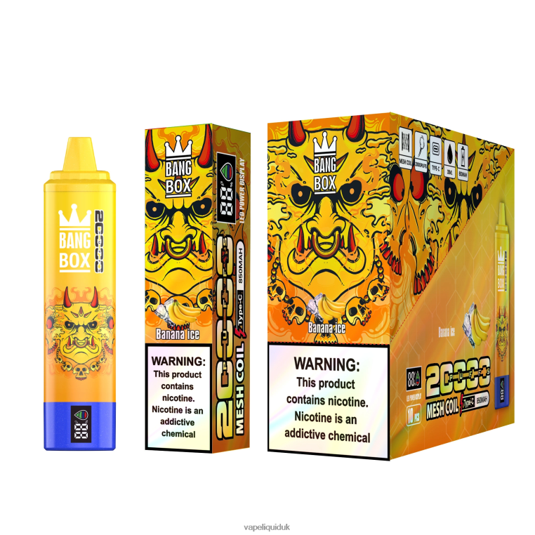 Vape UK - Bang Box 20000 Puffs Smart Screen Banana Ice RFJZP57