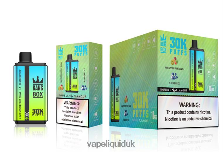 Vape UK - Bang Box 30000 Puffs Dual Flavors Kiwi Passion Fruit Guava & Blueberry Ice RFJZP65