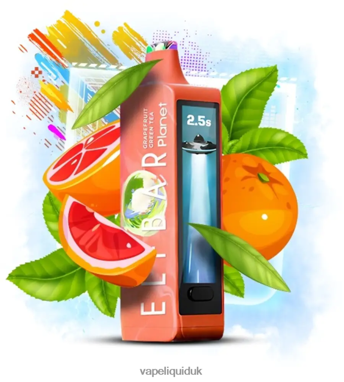 Vape UK - Elf Bar Planet 25000 Grapefruit Green Tea 2DF8Z17
