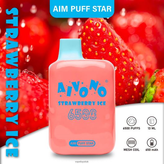 Vape Flavors UK - Aivono AIM PUFF STAR 6500 Strawberry Ice 00N8Z2288
