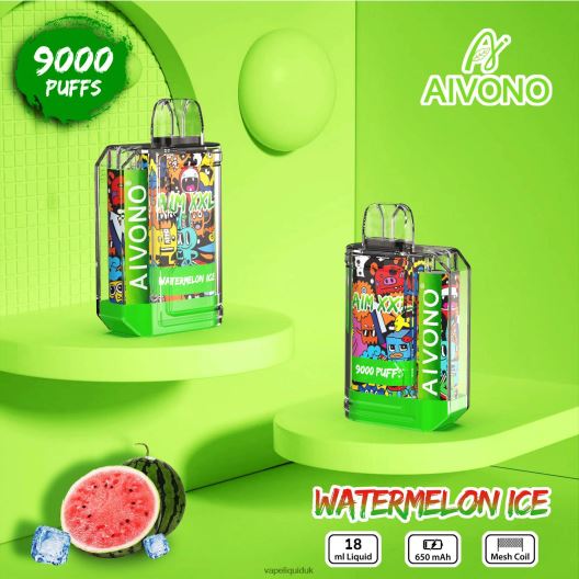 Vape Flavors UK - Aivono AIM XXL 9000 Mouth Sticker Transparent Watermelon Ice 00N8Z248