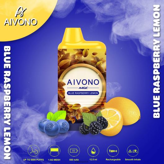 Vape Juice - Aivono AIM MAGIC 5800 Mouth Box Cigarette Blue Raspberry Lemon 00N8Z291