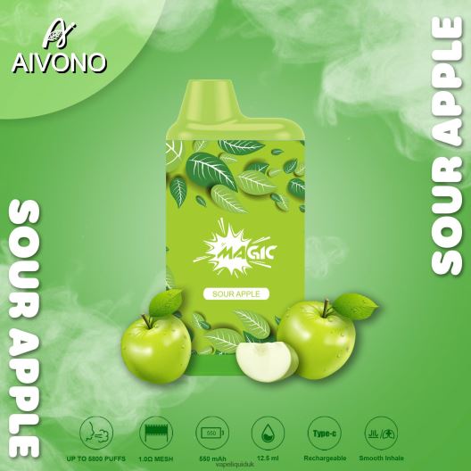 Vape Juice - Aivono AIM MAGIC 5800 Mouth Box Cigarette Sour Apple 00N8Z287