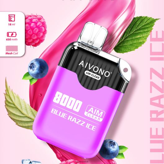 Vape Liquid - Aivono AIM CLEAR 8000 Blue Razz Ice 00N8Z2202