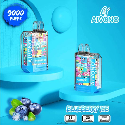 Vape Liquid - Aivono AIM XXL 9000 Mouth Sticker Transparent Blueberry Ice 00N8Z250