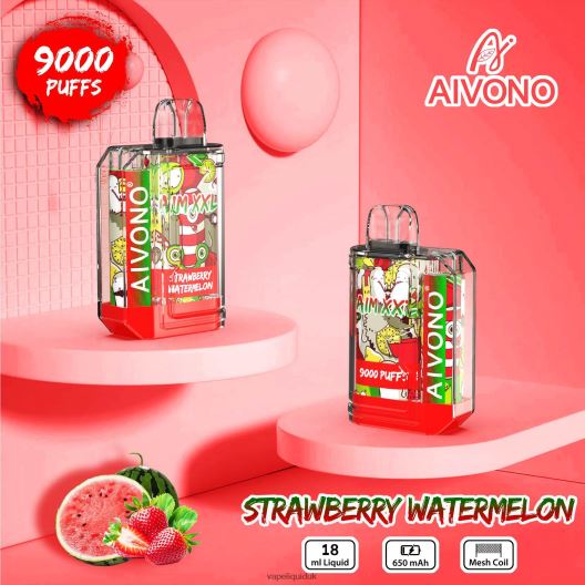 Vape UK - Aivono AIM XXL 9000 Mouth Sticker Transparent Strawberry Watermelon 00N8Z253