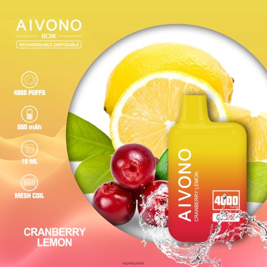 Vape Liquid - Aivono AIM BOXX 4000 Cranberry Lemon 00N8Z2218