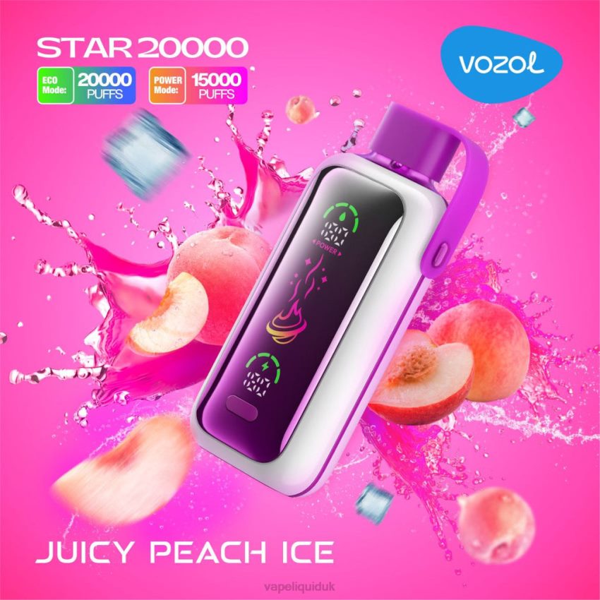 Vape Flavors UK - JUICY PEACH ICE VOZOL STAR 20000 4FFT0810