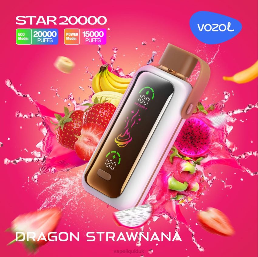 Vape Juice - DRAGON STRAWNANA VOZOL STAR 20000 4FFT088