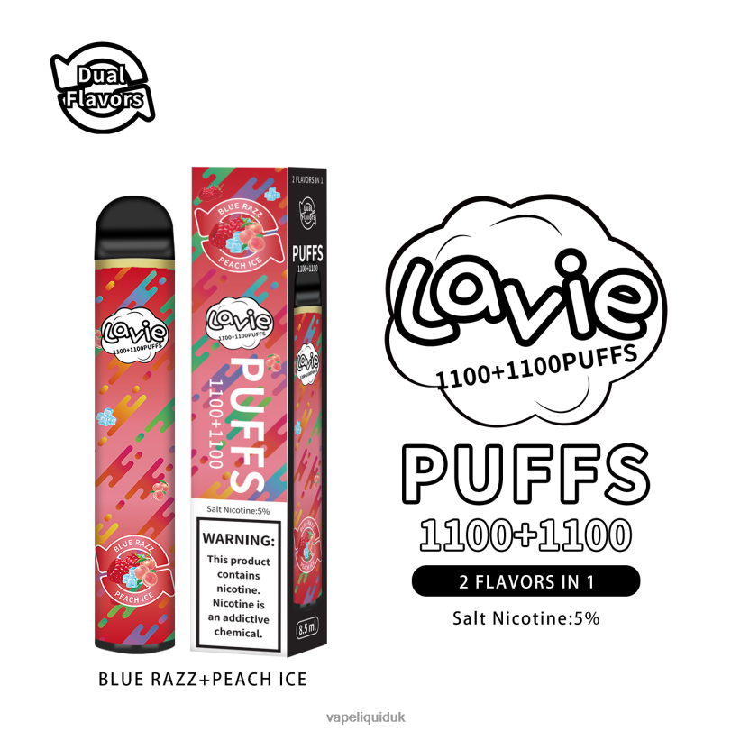 Vape Liquid - Blue Razz/Peach Ice BLZFP298 LAVIE BAR Switch 2200 Puffs