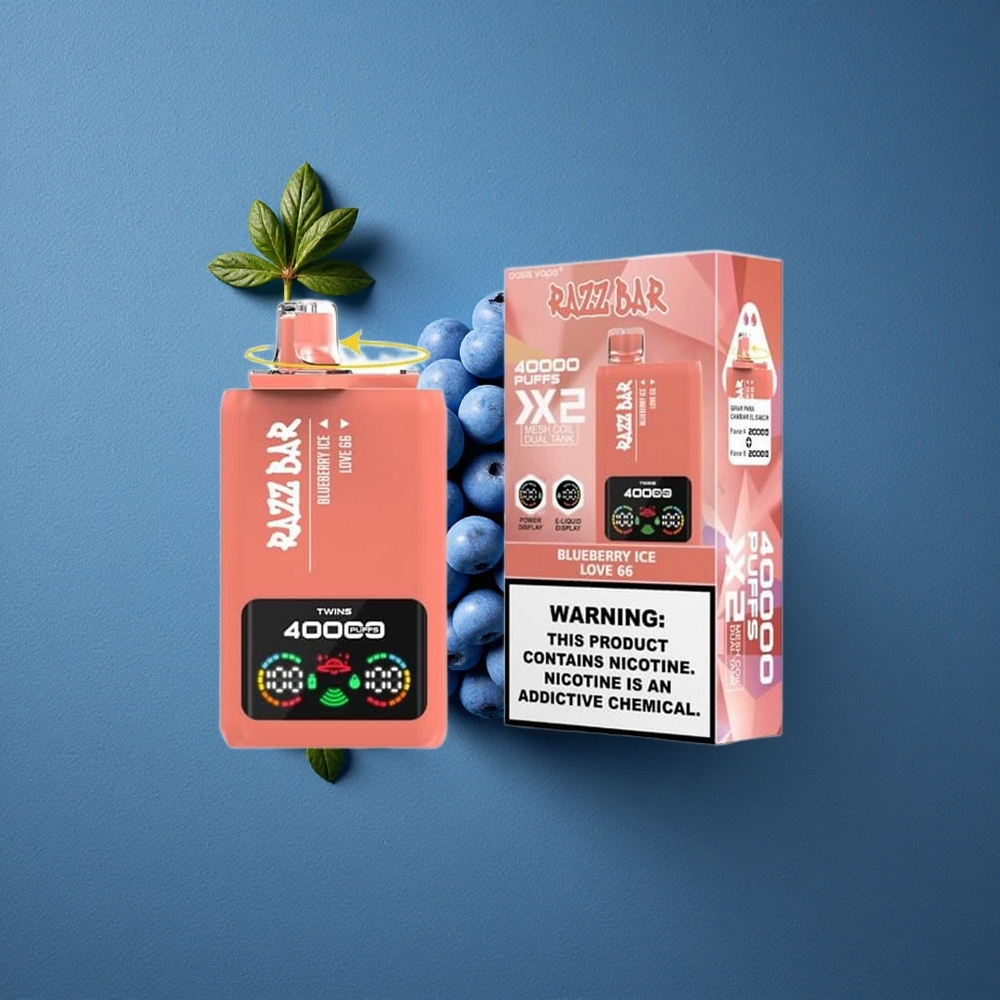 Blueberry Ice Razz Bar Disposable Vape 40000 Puffs Mesh Coil