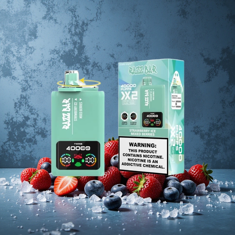 Strawberry Ice Mixed Berries Razz Bar 40000 Puffs Dual Mesh