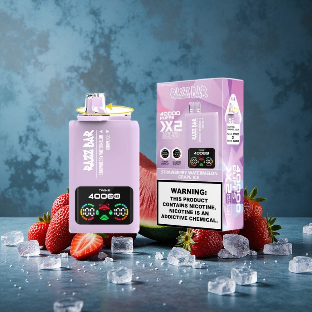 Strawberry Watermelon Grape Ice Razz Bar 40000 Puffs Mesh Coil Disposable Vape