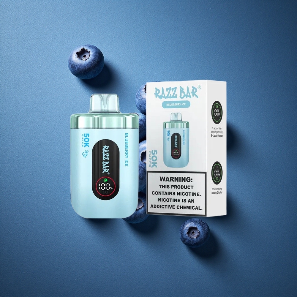 Blueberry Ice Razz Bar 50K Puffs Type-C Rechargeable