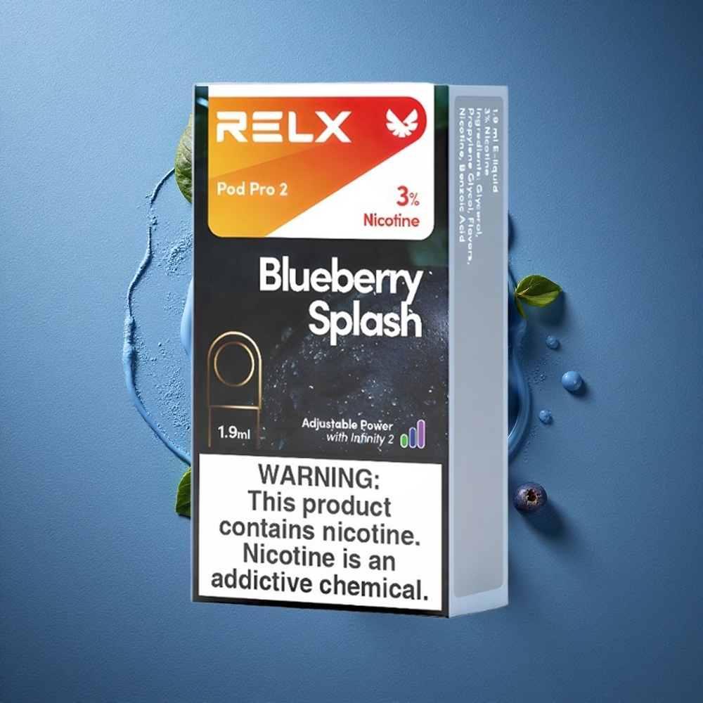 Blueberry Splash RELX Pod Pro 2 1.9ml Vape Capacity