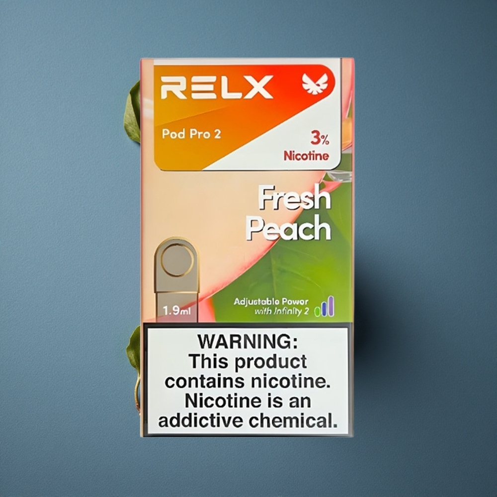 Fresh Peach RELX Pod Pro 2 Dual Port 3% Nicotine 1.9ml Vape Capacity