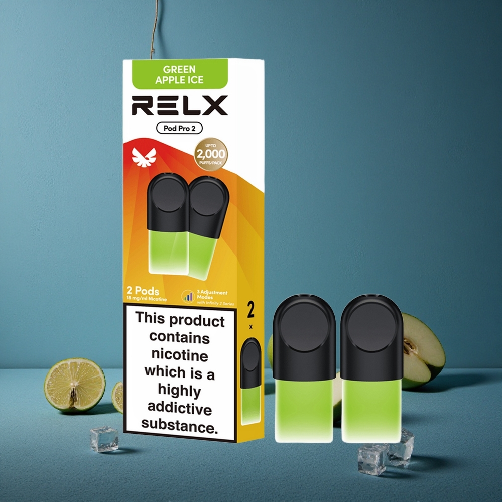 Green Apple Ice Relx Pod Pro 2 1.9ml Vape Capacity