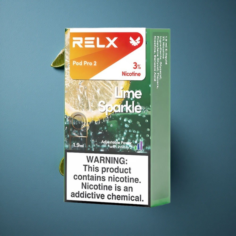Lime Sparkle Relx Pod Pro 2 1.9ml Vape Capacity