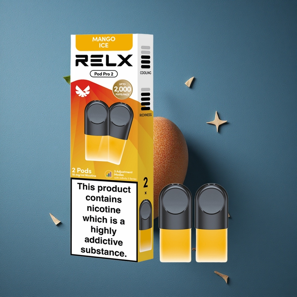 Mango Ice RELX Pod Pro 2 1.9ml Vape Capacity 600 Puffs