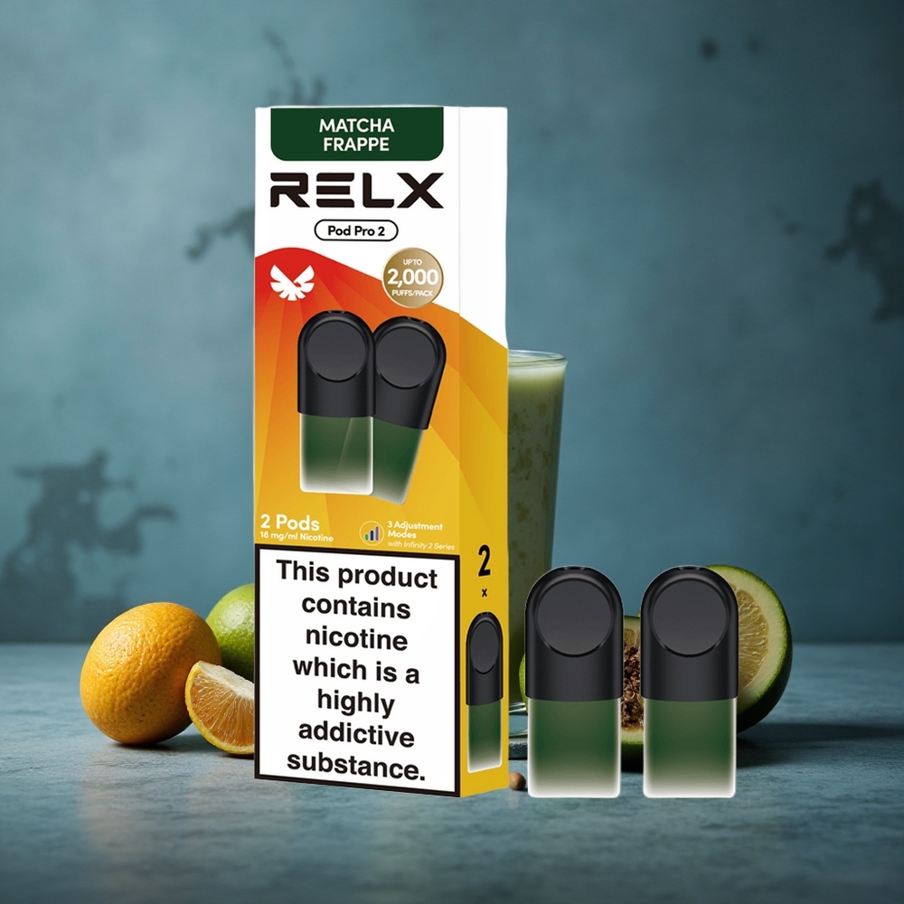 Matcha Frappe Tea RELX Pod Pro 2 1.9ml Vape Capacity 600 Puffs