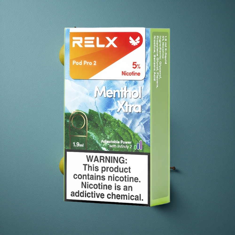 Menthol Xtra RELX Pod Pro 2 1.9ml Vape Capacity 5% Nicotine