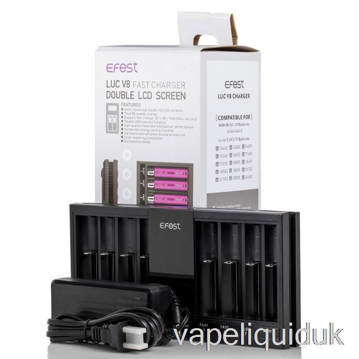 EFEST LUC V8 Double LCD Screen Fast Battery Charger Vape Liquid