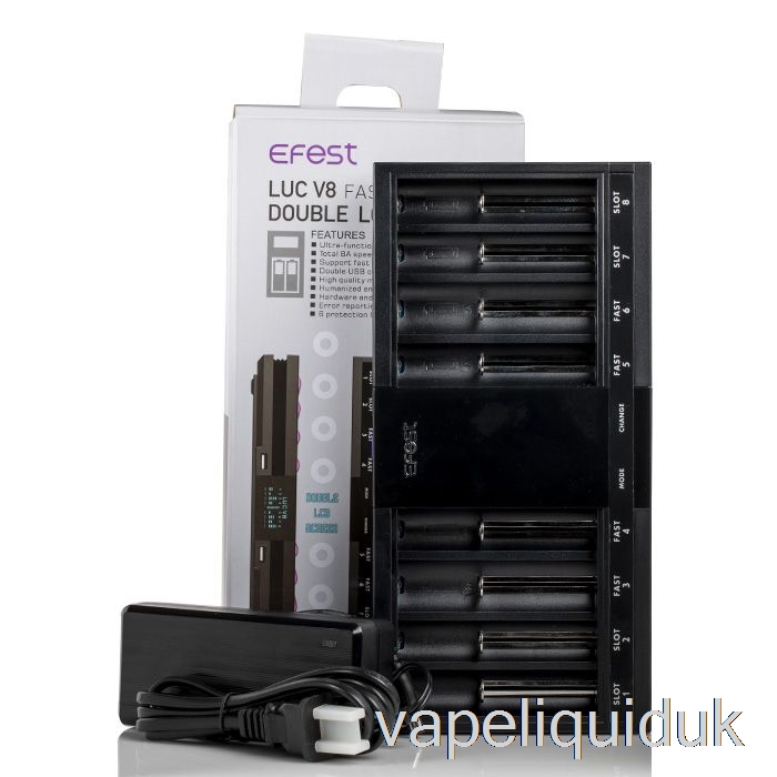EFEST LUC V8 Double LCD Screen Fast Battery Charger Vape Liquid