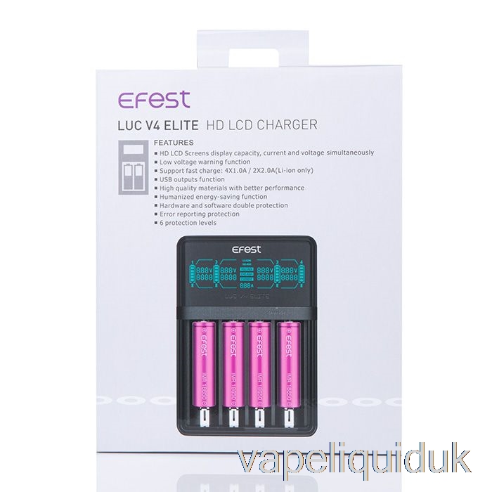 Efest LUC V4 Elite HD LCD Charger Vape Juice
