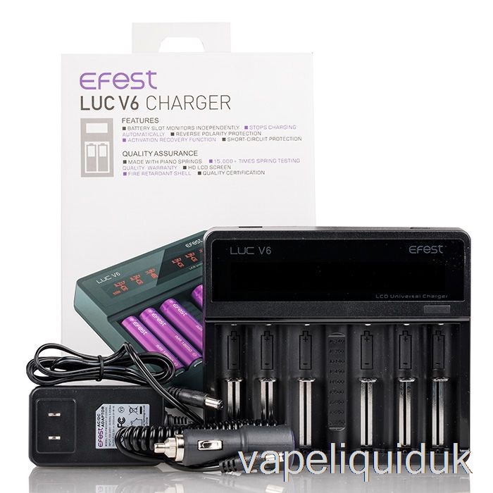 Efest LUC V6 6-Bay LCD Universal Charger Vape Juice
